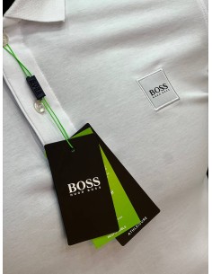 BOSS - Pull original en coton blanc avec col polo demi-manches, un must-have ! 2