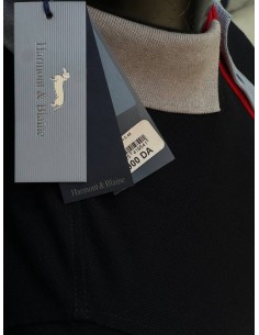 Pull Harmont & Blaine Noir Col Polo Bleu demi-manches - Élégance décontractée 2