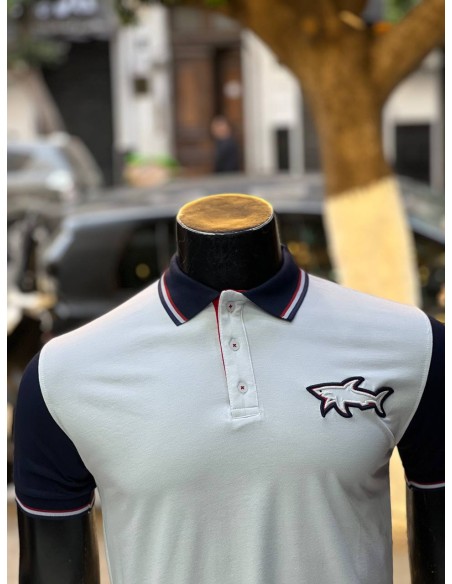 Pull Paul & Shark blanc Col Polo Demi-manches : Élégance et Décontraction