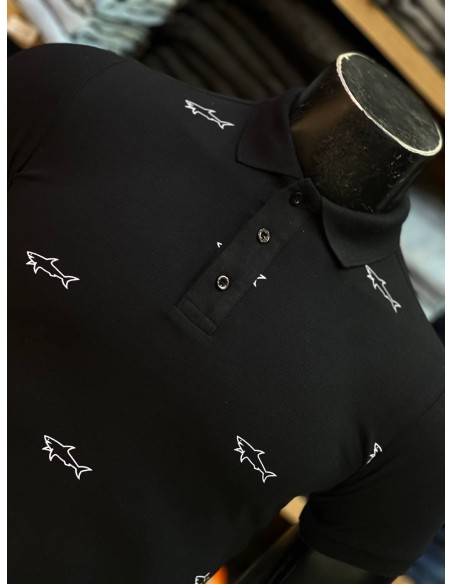 Pull Paul & Shark Noir Col Polo Demi-manches : Élégance et Décontraction