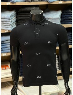 Pull Paul & Shark Noir Col Polo Demi-manches : Élégance et Décontraction