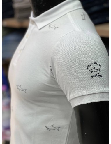 Pull Paul & Shark Blanc Col Polo Demi-manches : Élégance et Décontraction