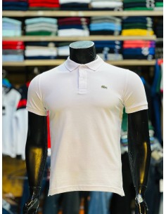 Pull Lacoste Blanc Col Polo Demi-manches : Élégance et Décontraction