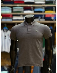 Pull Lacoste Gris souris Col Polo Demi-manches : Élégance et Décontraction