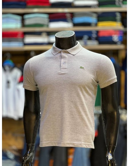 Pull Lacoste Gris Col Polo Demi-manches : Élégance et Décontraction