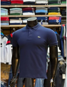 Pull Lacoste BLeu Col Polo Demi-manches : Élégance et Décontraction