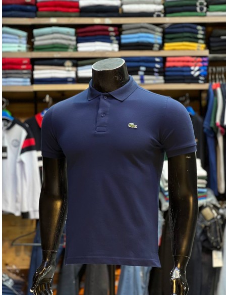 Pull Lacoste BLeu Col Polo Demi-manches : Élégance et Décontraction