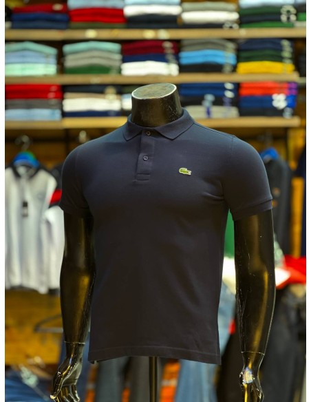 Pull Lacoste Bleu nuit Col Polo Demi-manches : Élégance et Décontraction