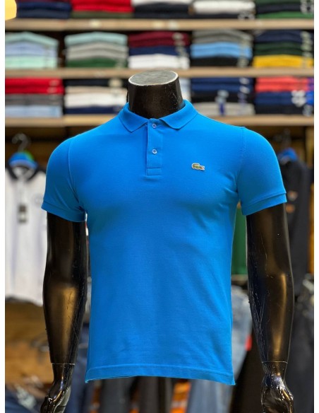 Polo lacoste bleu electrique best sale