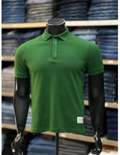 Pull Tommy Hilfiger - Pull Vert Col Polo demi-manches - Sobriété raffinée